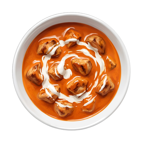 Painted illustration of butter chicken